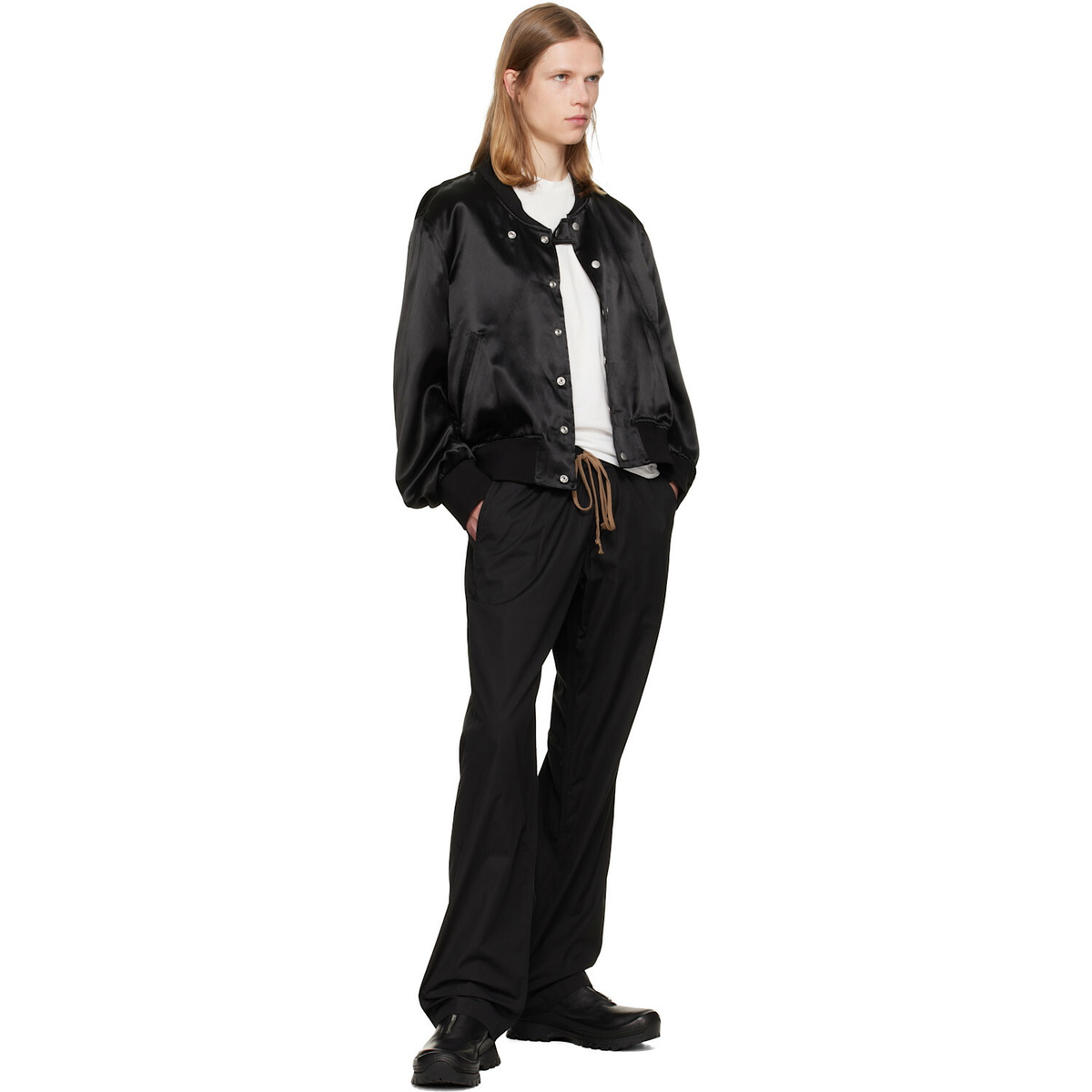 JKEEFER Black Alec Drawcord Trousers