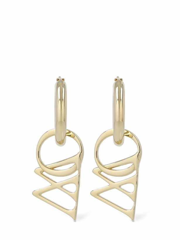 Photo: OFF-WHITE - Ow Brass Hoop Earrings