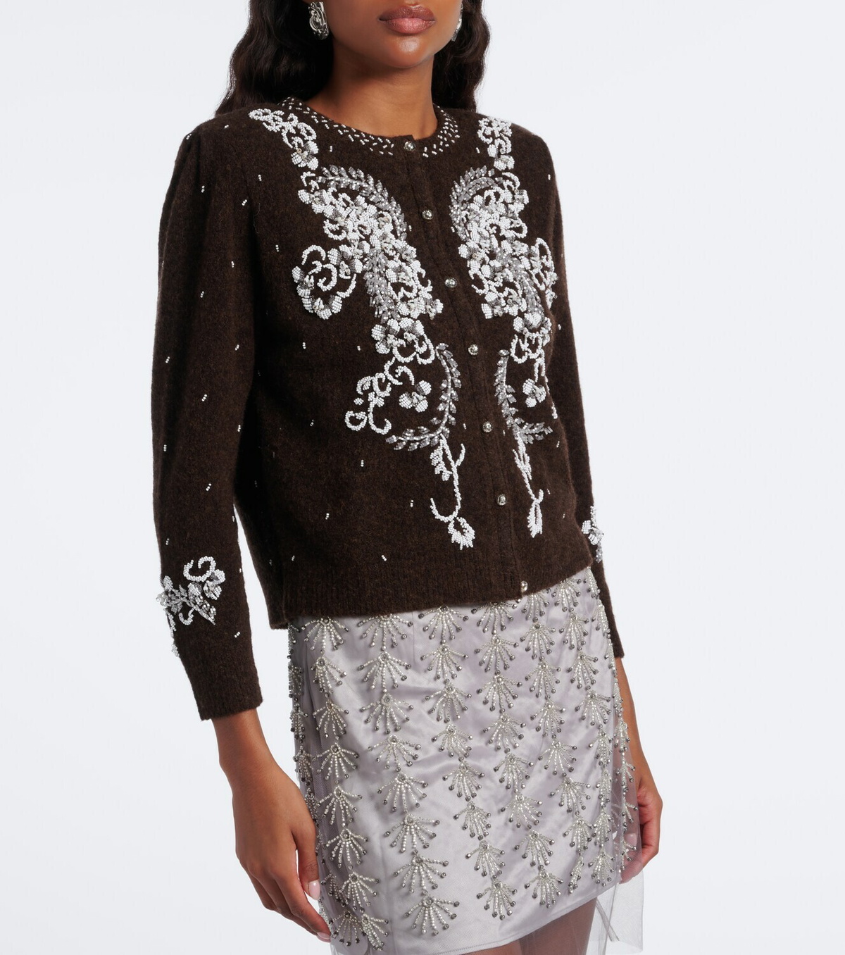 Jacques Wei Beaded wool-blend cardigan