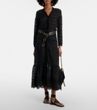 Marant Etoile Daniva lace-trimmed cotton midi dress
