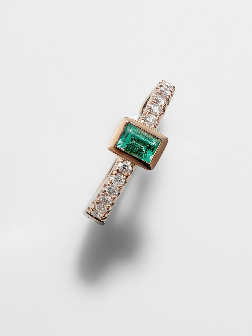Jacquie Aiche 14K Rose Gold Emerald And Diamond Earring