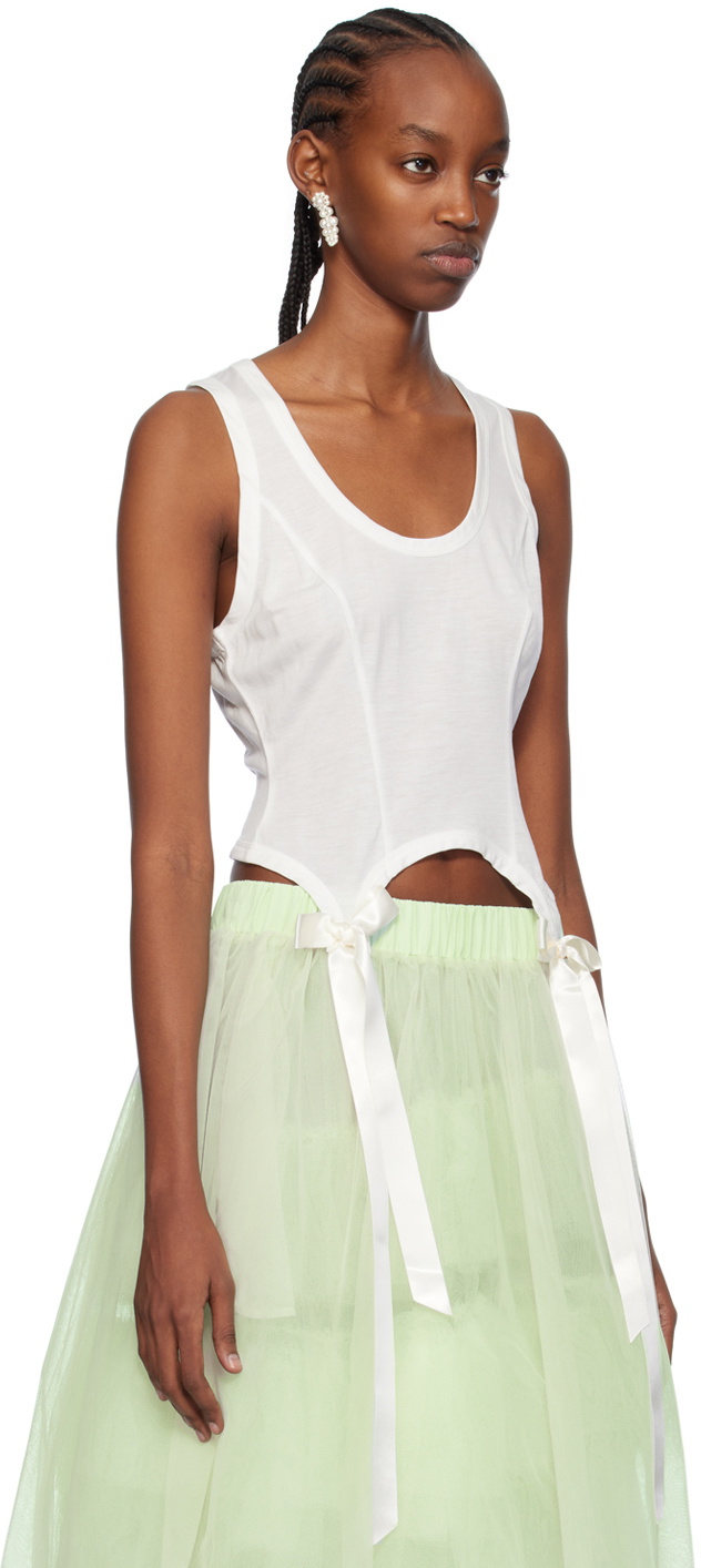 Simone Rocha White Easy Tank Top Simone Rocha