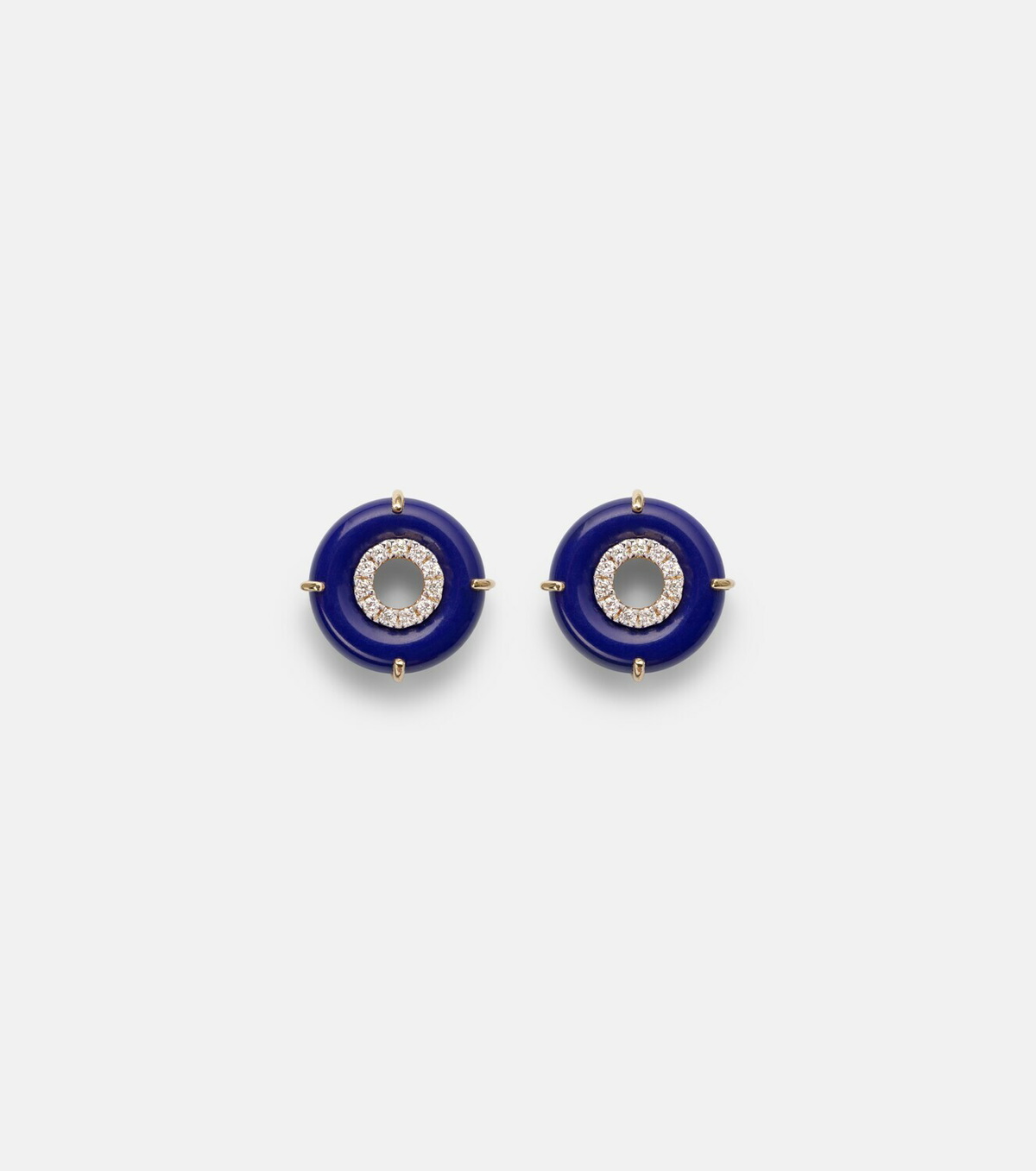 Mateo 14kt gold earrings with lapis lazuli and diamonds