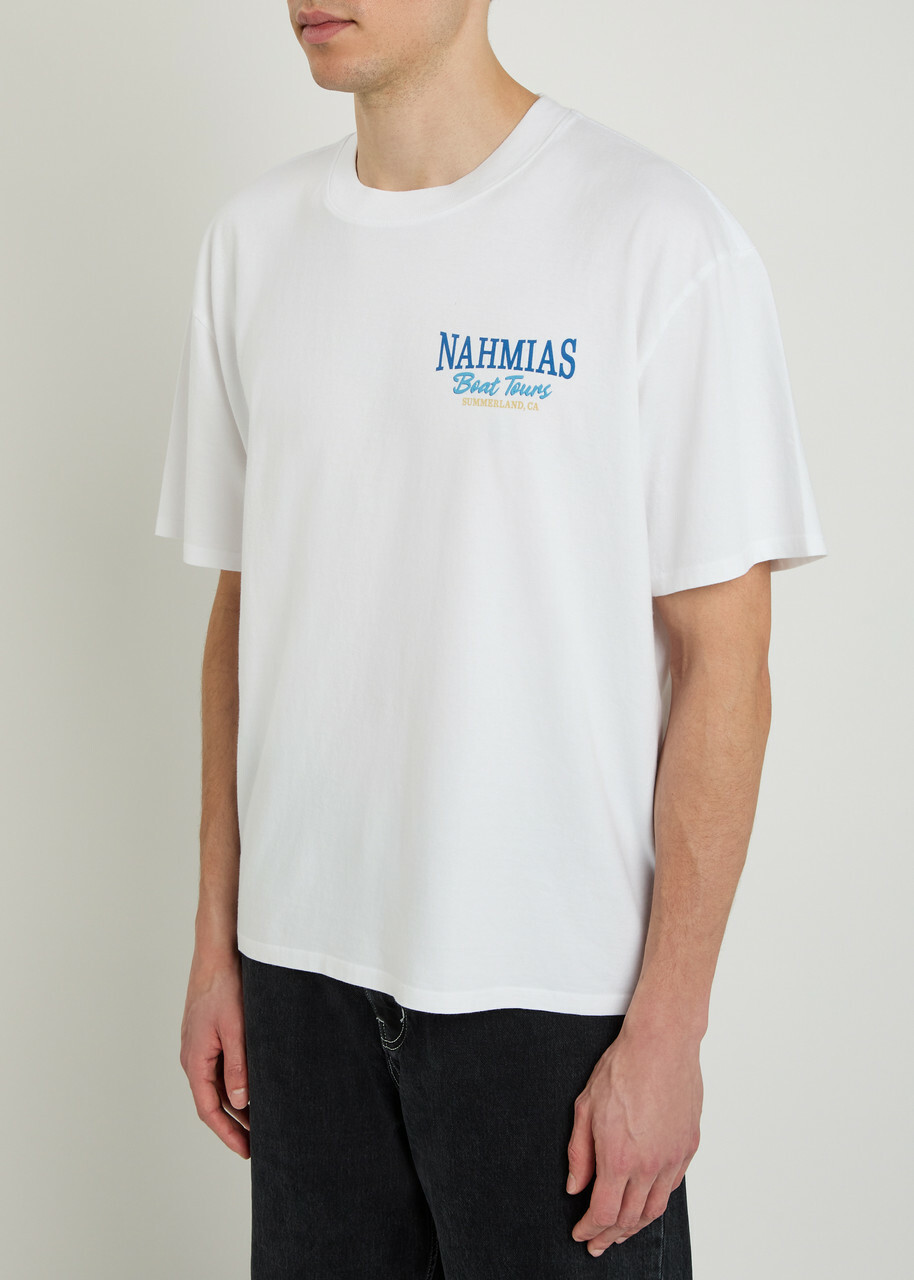 Nahmias Boat Tours Printed Cotton T-shirt White