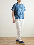 Polo Ralph Lauren - Camp-Collar Printed Cotton and Linen-Blend Shirt - Blue
