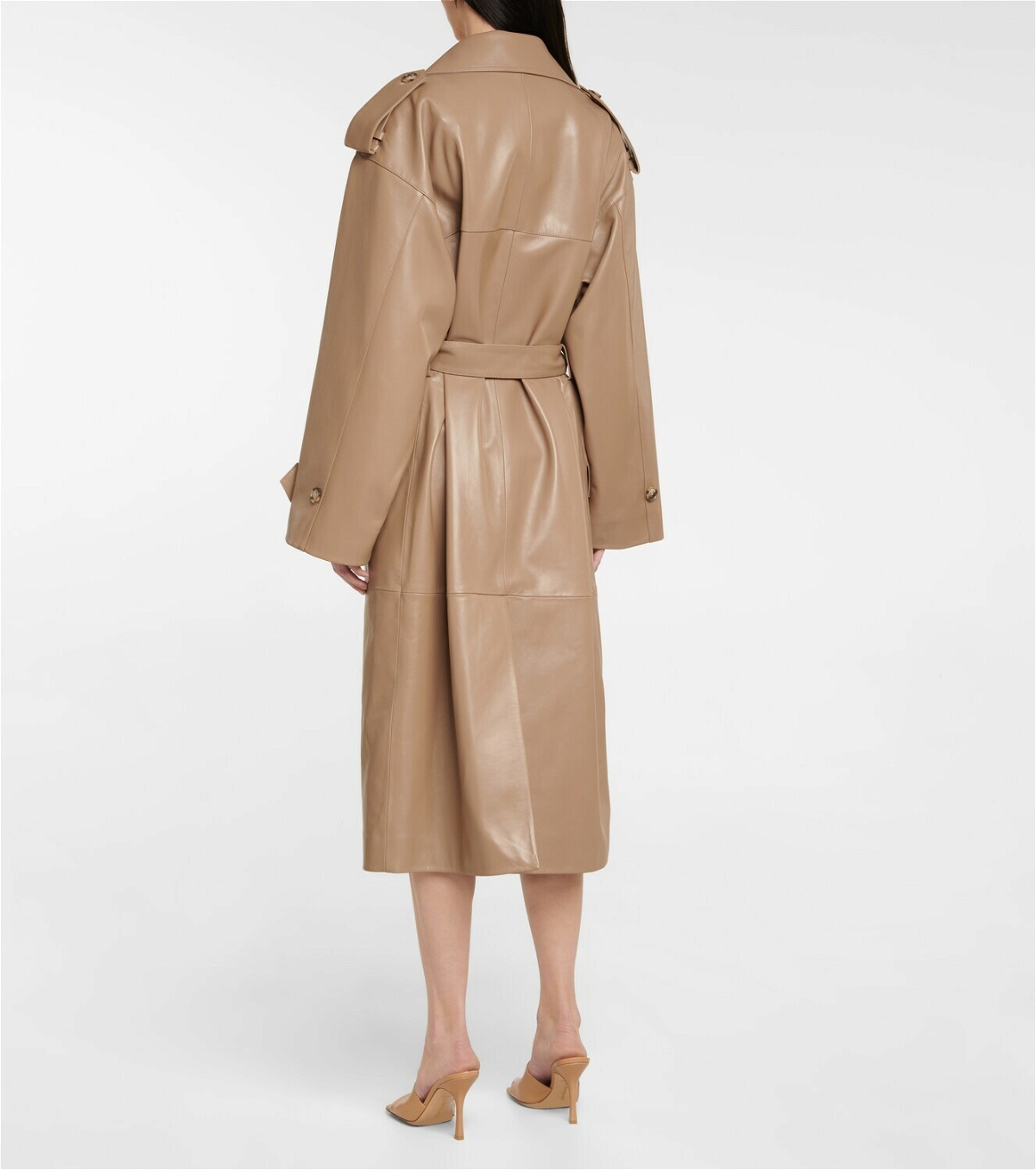 The Mannei Amman leather trench coat