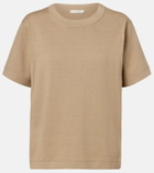 The Row Orlan cotton and silk-blend T-shirt
