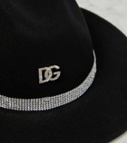 Dolce&Gabbana DG embellished virgin wool felt hat