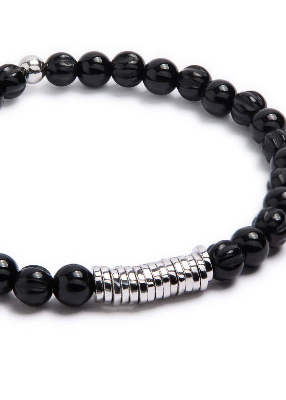 Tateossian Black Agate Beaded Bracelet