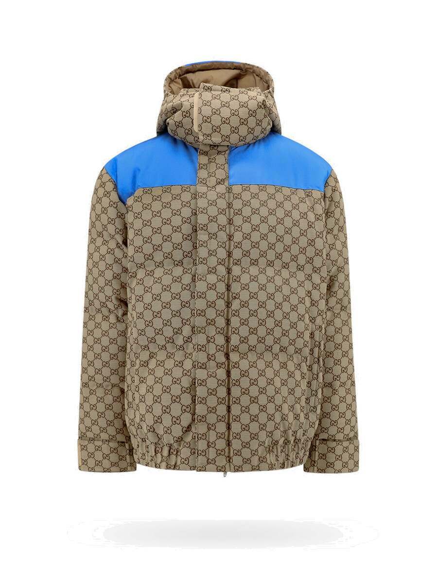 Gucci Webbing-Trimmed Logo-Print Stretch-Jersey Hooded Jacket - Men - Sand Coats And Jackets - S