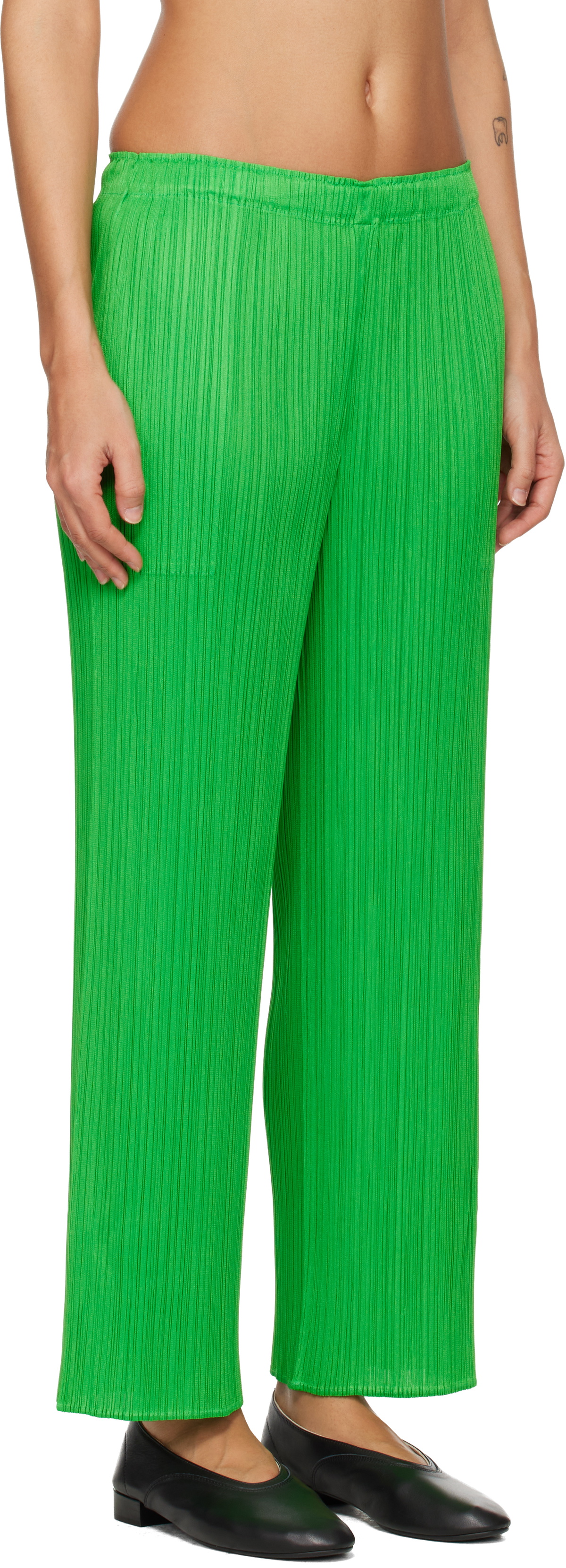 PLEATS PLEASE ISSEY MIYAKE Green Monthly Colors April Trousers