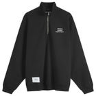 WTAPS Men's 20 Embroidered Half Zip Sweat in Black