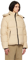 The Very Warm Beige Hooded Puffer Jacket
