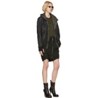 Boris Bidjan Saberi Black Resin Dyed Drop Shorts