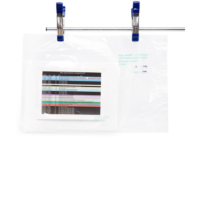 Photo: Virgil Abloh c/o SSENSE Multicolor CUTTING ROOM FLOOR Monthly Schedule Print