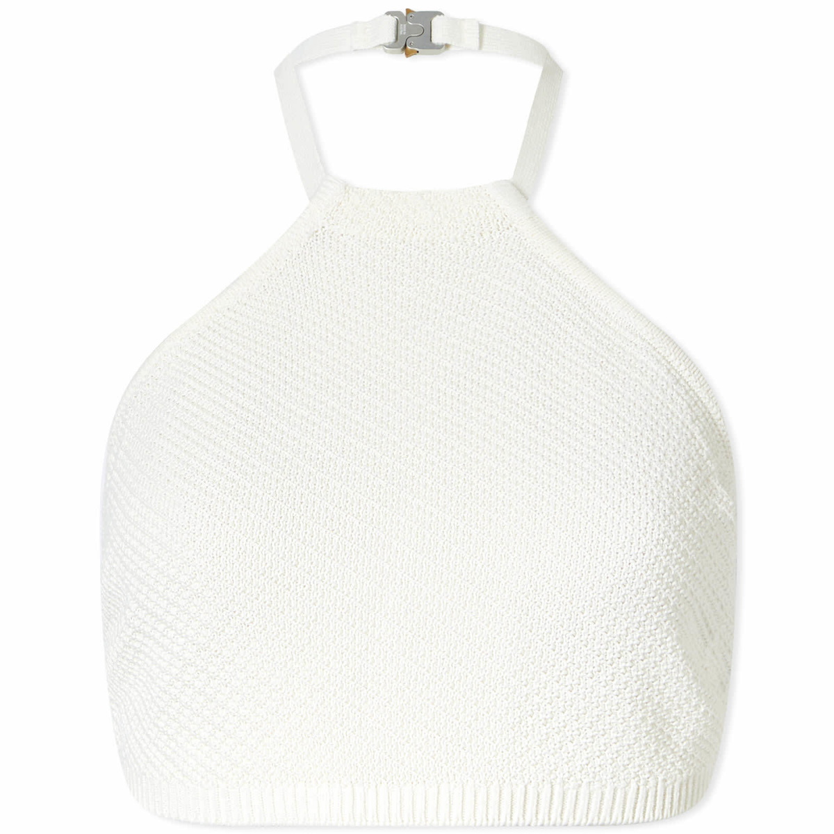 Photo: 1017 ALYX 9SM Women's Buckle Cropped Halter Top in White