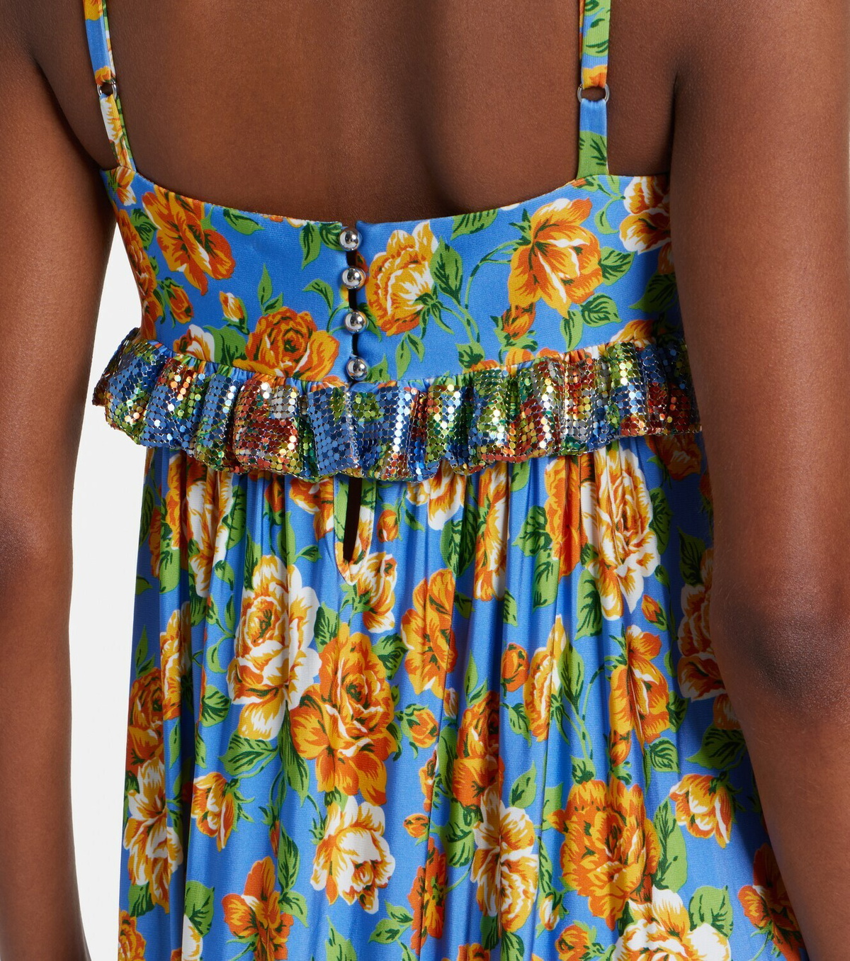Rabanne Floral chainmail minidress