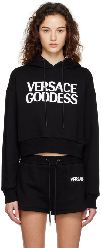 Photo: Versace Underwear Black Embroidered Hoodie
