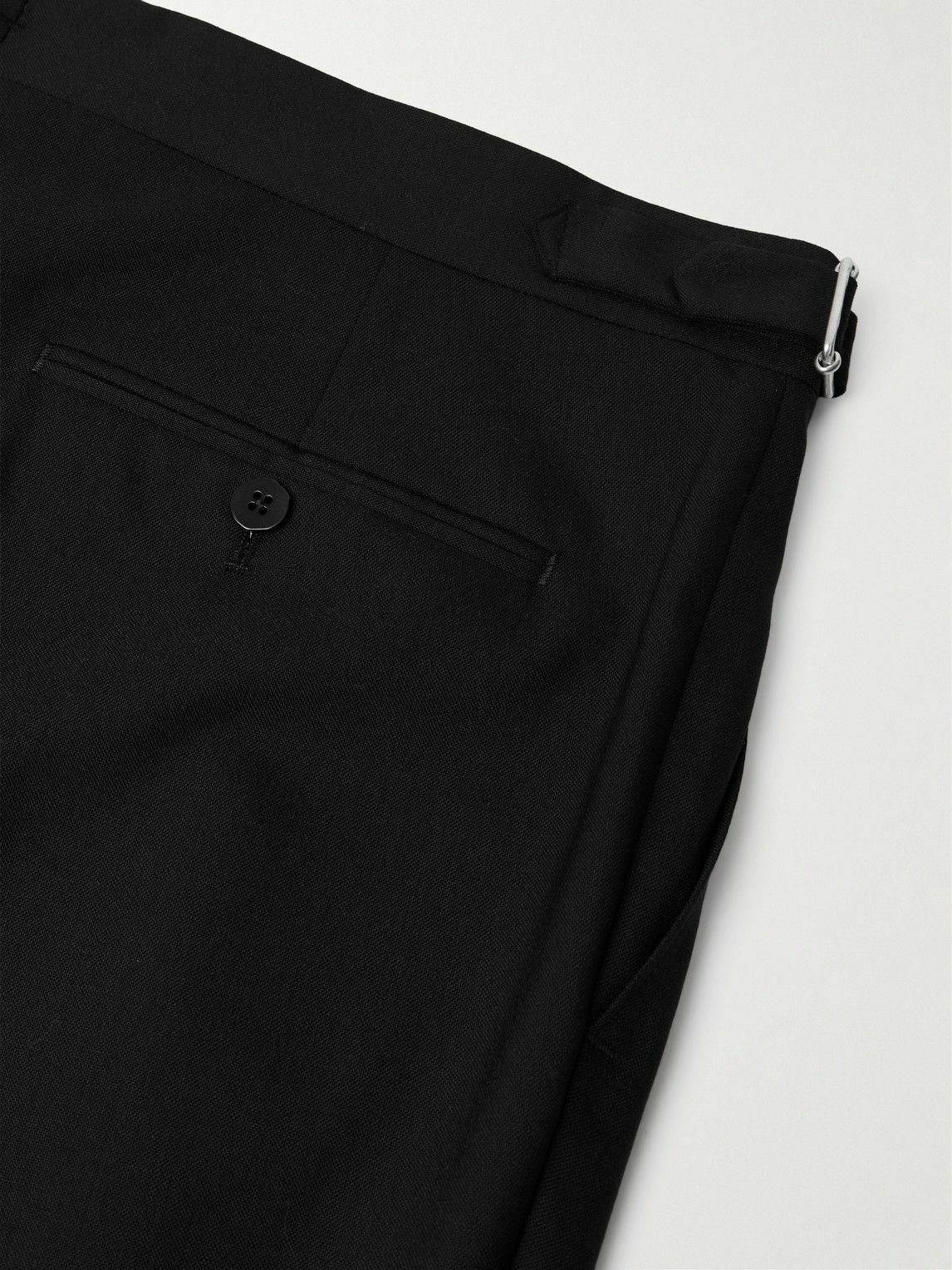 Stòffa - Straight-Leg Pleated Wool Trousers - Black