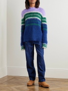 Marni - Striped Mohair-Blend Sweater - Purple