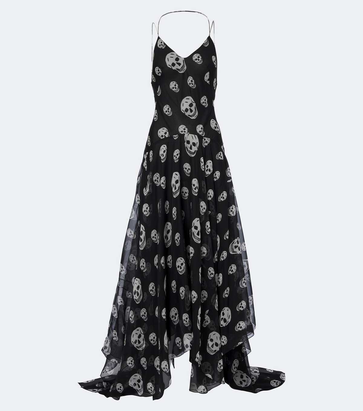 McQueen Skull silk chiffon maxi dress