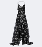 McQueen Skull silk chiffon maxi dress