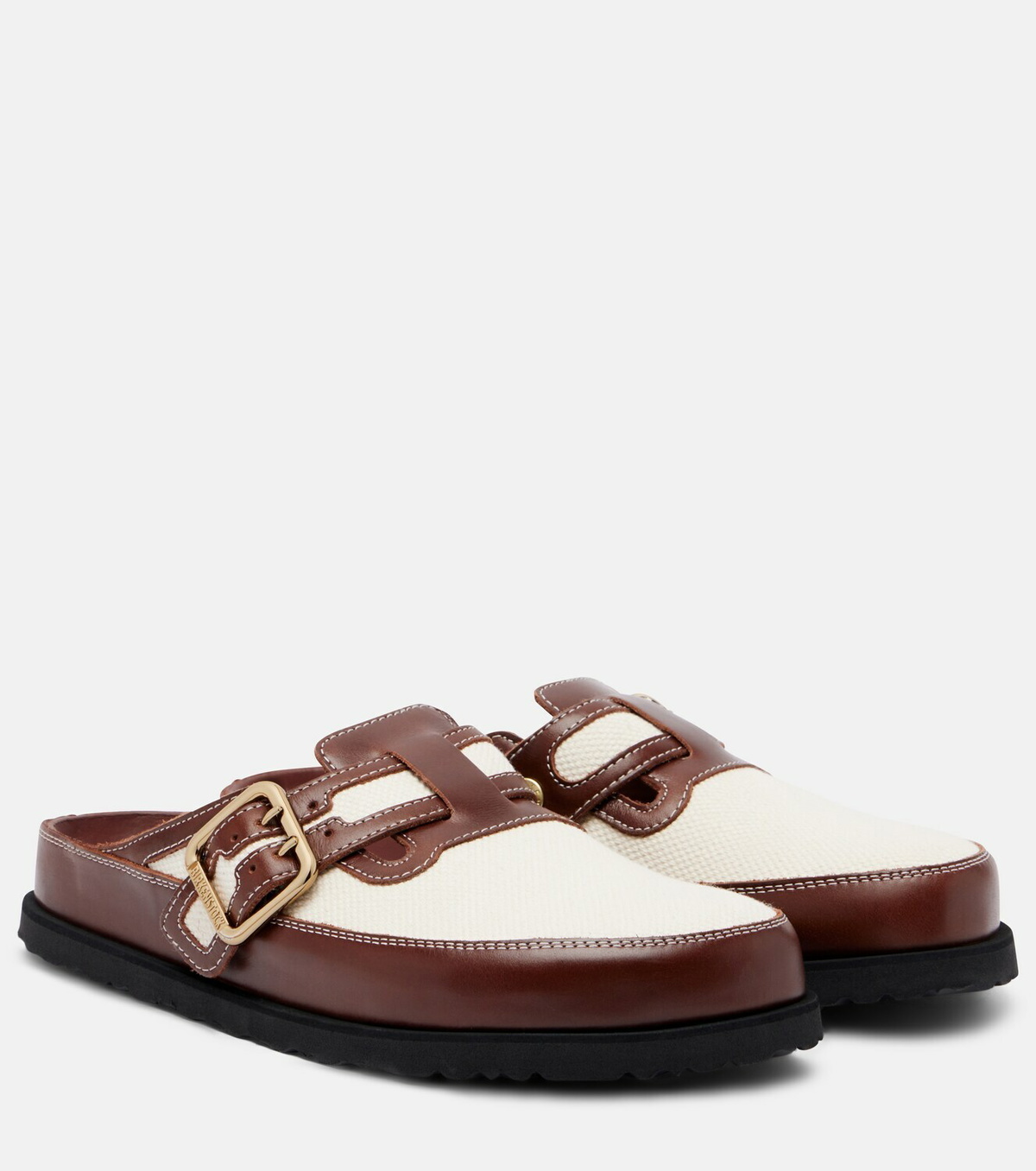 Birkenstock 1774 Boston leather-trimmed woven clogs
