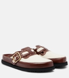 Birkenstock 1774 Boston leather-trimmed woven clogs