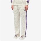Needles Men's DC Printed Poly Smooth Track Pant in Ivory