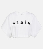 Alaïa Logo cropped cotton T-shirt
