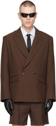 Ernest W. Baker Brown Double-Breasted Blazer