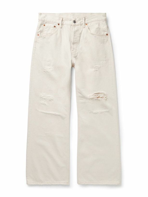 Photo: Acne Studios - 2021M Straight-Leg Distressed Jeans - Neutrals