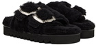 Toga Virilis Black Shearling Sandals