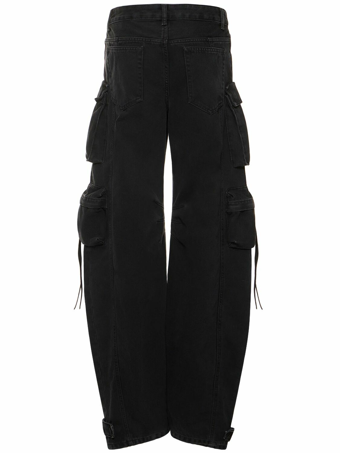 THE ATTICO - Fern Low Rise Wide Denim Cargo Jeans The Attico