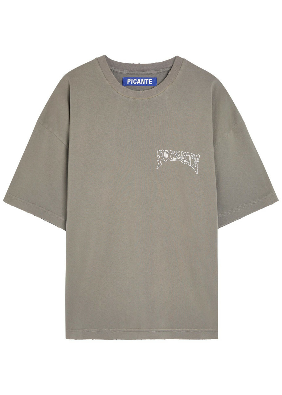 Picante Sacramento Printed Cotton T-shirt Grey
