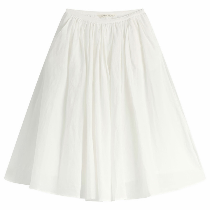 Photo: Nothing Written Women's Shore Linen Midi Skirt in White