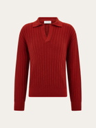 Ferragamo Mens Knitted polo top in Red