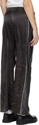 Serapis Brown Satin Silk Football Track Pants