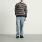 Jamieson's of Shetland Men's Jamiesons of Shetland Fair Isle Crew Knit in New Pattern Black/Pink