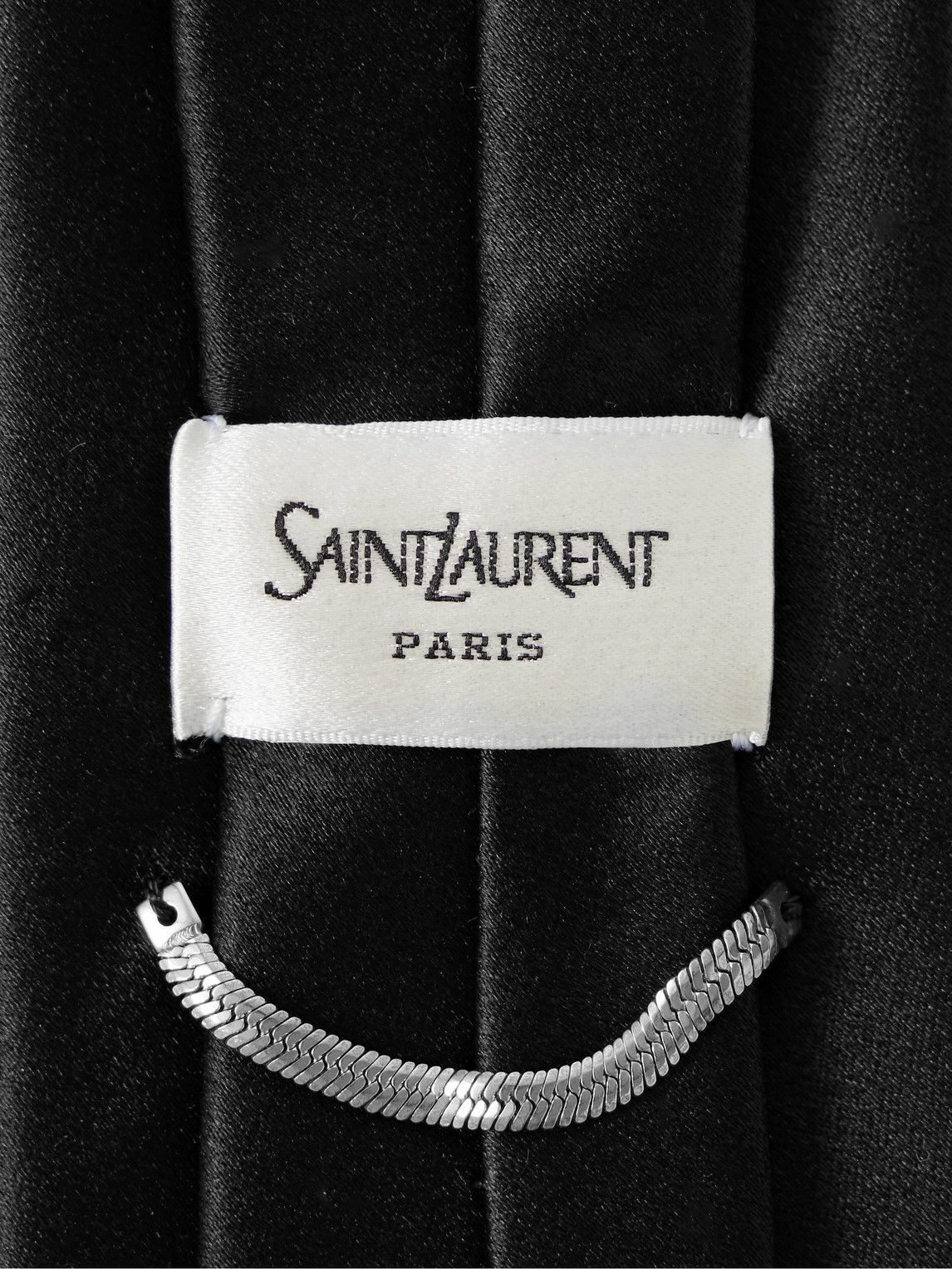 SAINT LAURENT - 5.5cm Silk-Satin Tie - Black Saint Laurent