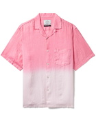 Portuguese Flannel - Convertible-Collar Dip-Dyed Linen Shirt - Pink