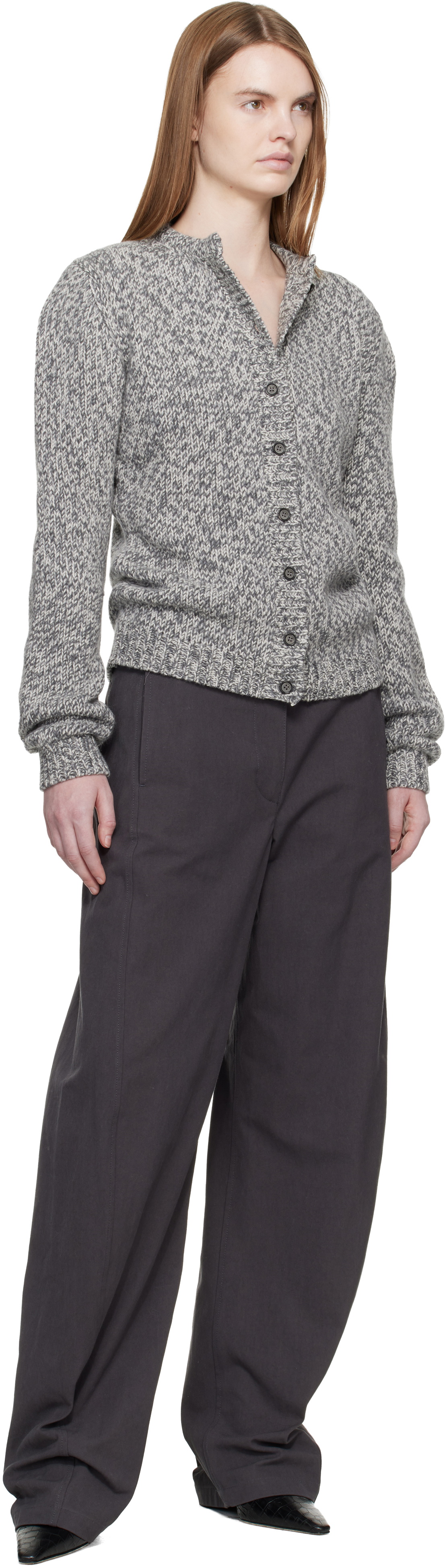 Magda Butrym Gray Classic Marled Cardigan