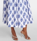Carolina Herrera Floral cotton-blend midi skirt