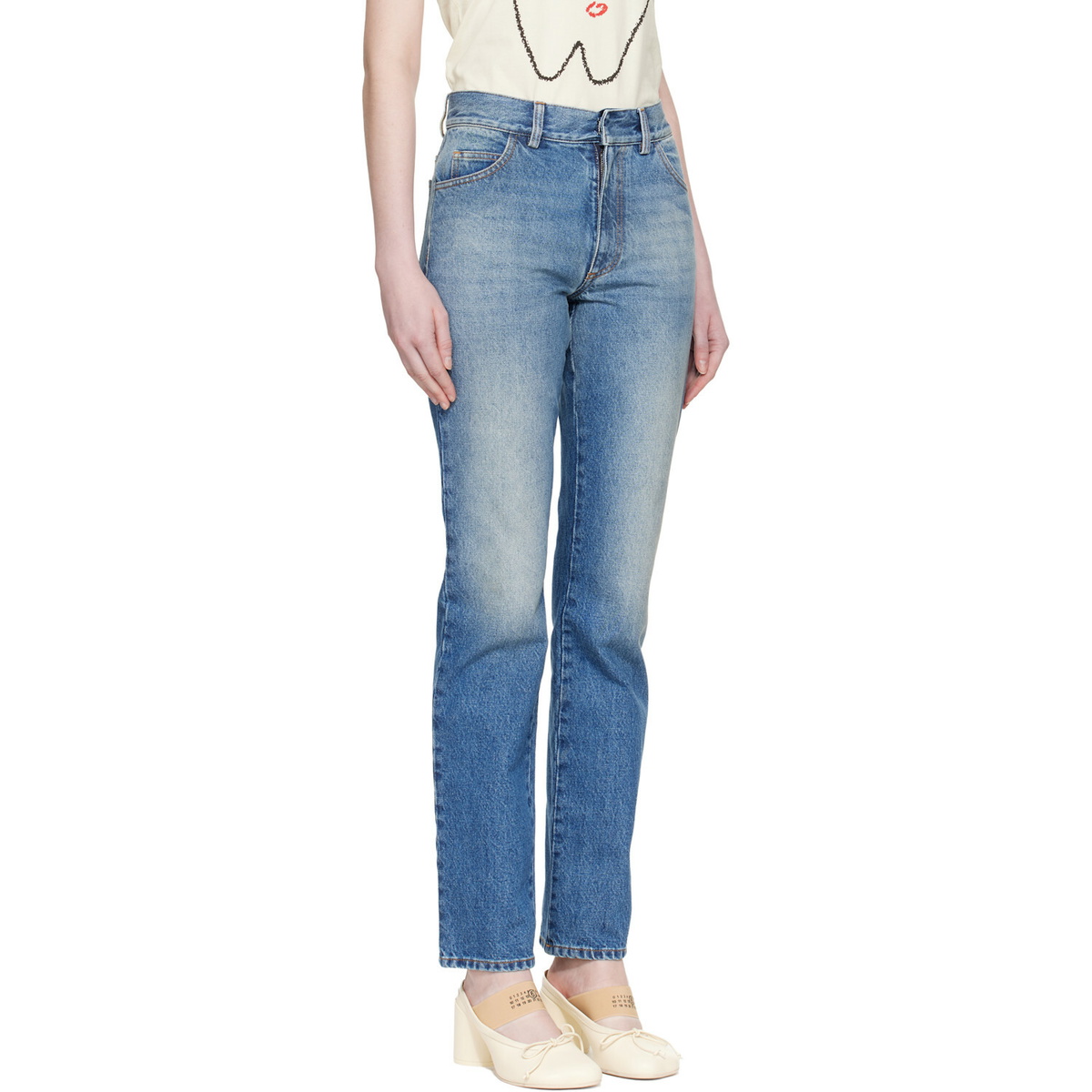 MM6 Maison Margiela Blue Slim 5-Pocket Jeans