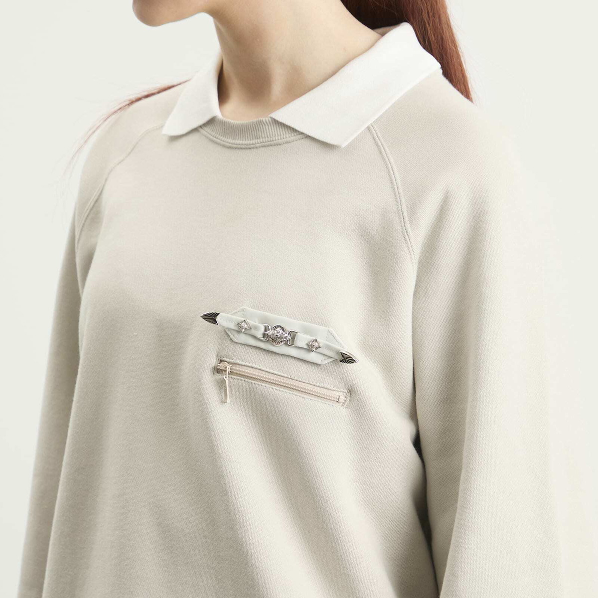 TOGA ARCHIVES Women's TOGA Polo Collar Sweatshirt in Beige