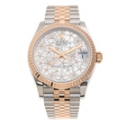 Rolex Datejust 31 Silver Floral Motif Diamond Dial Ladies Jubilee Watch M278271-0032