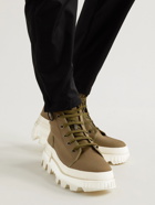 Moncler - Desertyx Rubber-Trimmed Canvas Boots - Green