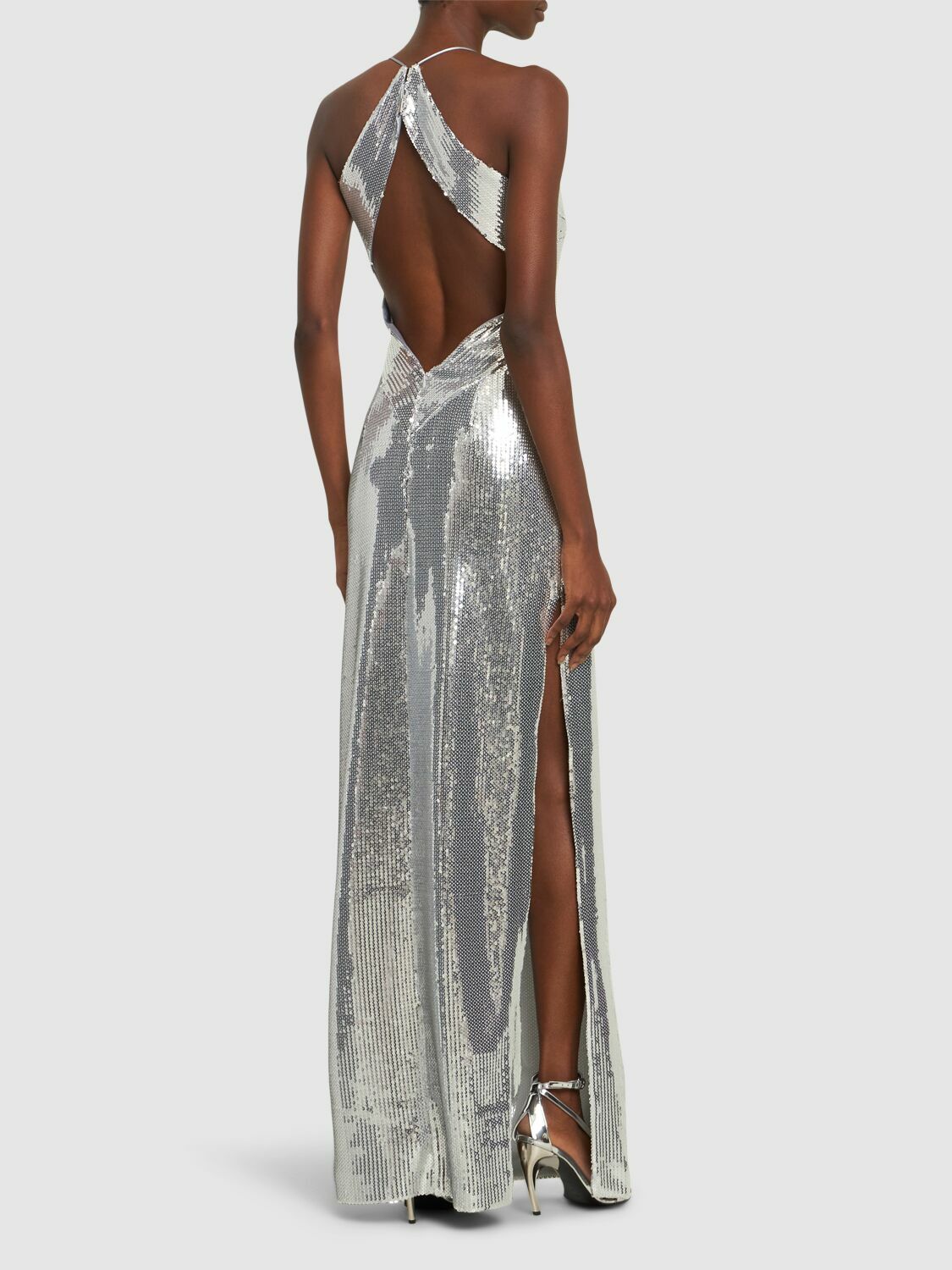 GALVAN Kite Sequined Cutout Long Dress Galvan