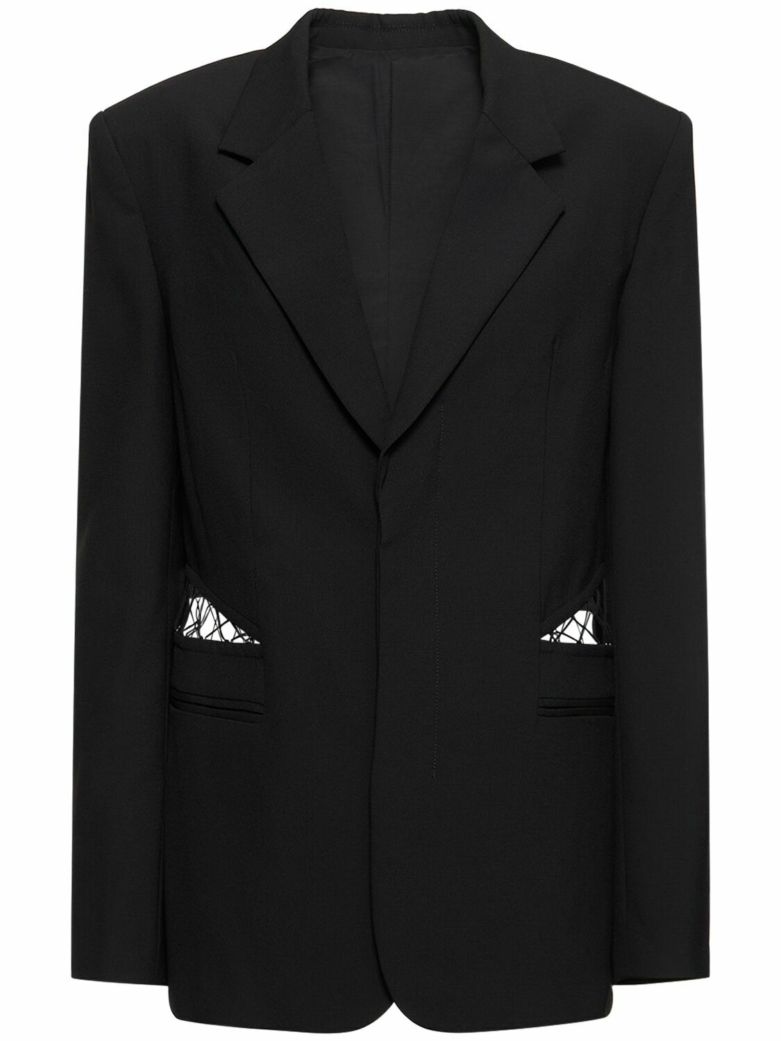 【関税込み】Dion Lee ブラック Interlock テーラードジャケット Dion Leeのブラック Interlock クロップド テーラードジャケット