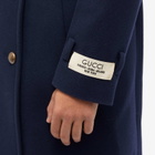 Gucci Men's Double Breasted Wool Coat in Blue